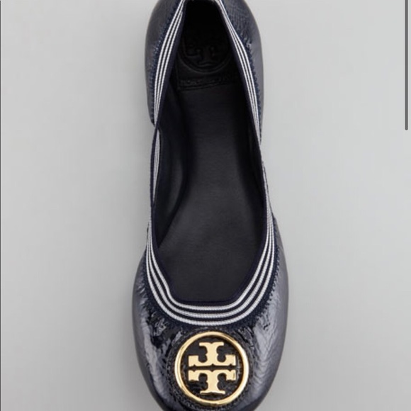 Tory Burch Caroline Ballerina navy stripe 6.5 US - Picture 2 of 8